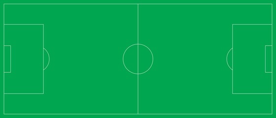 Green football field background. Top view.