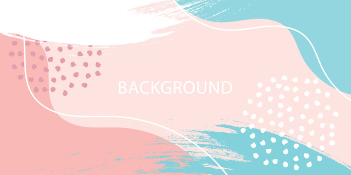 Minimal pastel vector background. Abstract organic shapes banner template. Fashion modern poster design. Vector illustration.