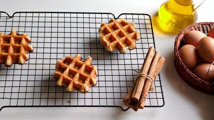 gofres son una especie de galleta con masa crujiente de origen belga