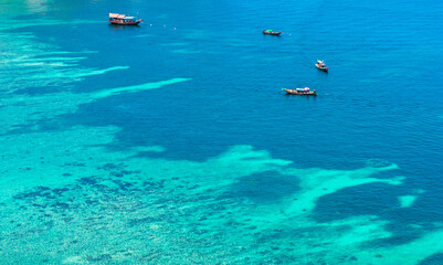 Beautiful tropical turquoise sea in Koh Tao Thailand Gulf of Thailand