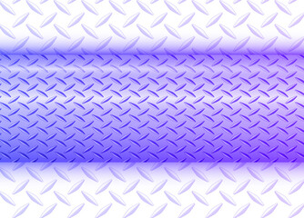 Background purple blue with banner and  diamond plate pattern, elegant shiny metallic vector illustration.
