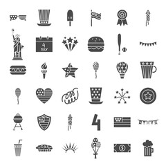 4 July Solid Web Icons