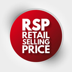 RSP - Retail Selling Price acronym, business concept background
