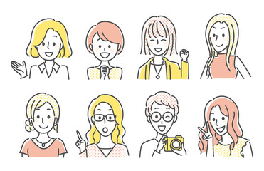 simple line illustration of ladies