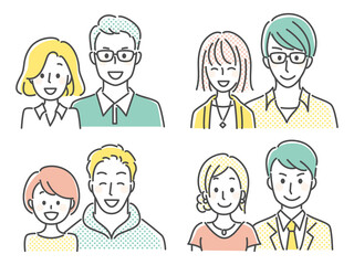 simple line illustration of couple