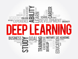 Deep Learning word cloud collage, education concept background