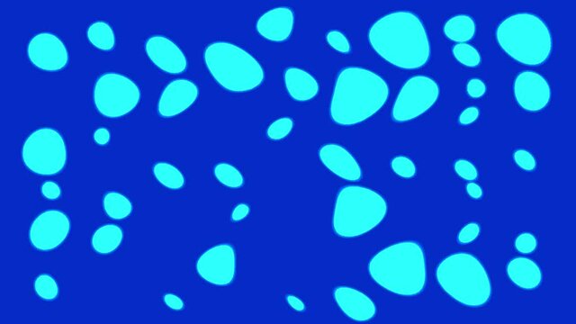 light blue polygons of different sizes changing their size on a dark blue background 