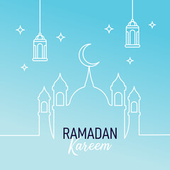 Elegant Ramadan Kareem decorative festival mosque card design