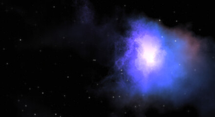 Star field in galaxy space with colorful nebula. Sci fi background of deep space. Ethereal wallpaper.