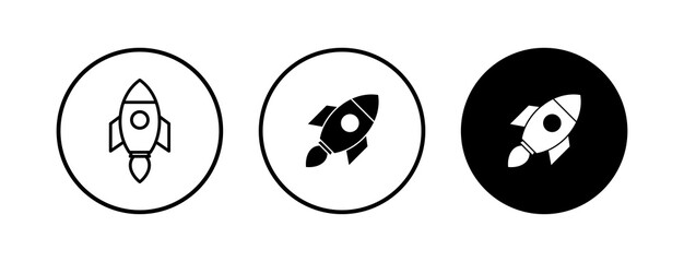 Rocket vector icons set. Start Up Concept Symbol. Startup icon