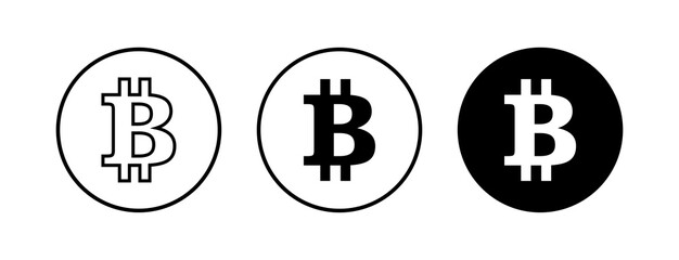 Bitcoin sign icons set. Crypto currency symbol. Blockchain. Cryptocurrency