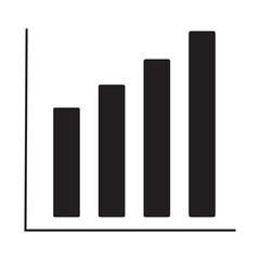 icon vector bar graph flat design for app ads web isolated white background.