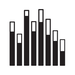 icon vector bar graph flat design for app ads web isolated white background.