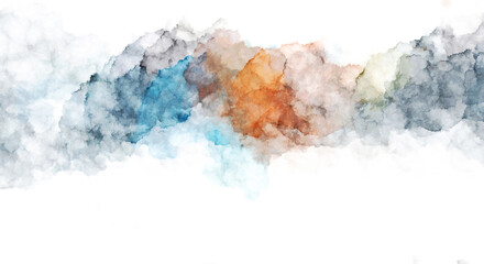 Obraz premium Watercolor painted background with blots and splatters. Brush stroked painting. 2D Illustration.