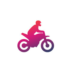 Obraz na płótnie Canvas motocross icon, rider on a motorcycle vector