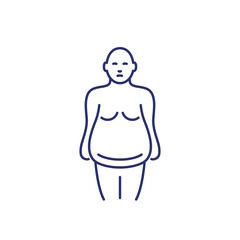 obesity line icon on white