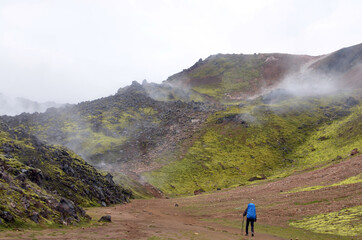 Fototapeta premium landscape in mountain, Hiking in Iceland