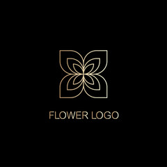 minimal abstract flower logo design template