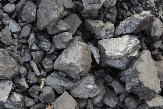 black colored coal stock on digging