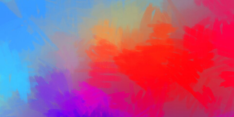 Vibrant paint pattern backdrop. 2D illustration of colorful brush strokes. Decorative texture painting. Painted background.