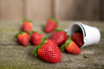 strawberries in a basket