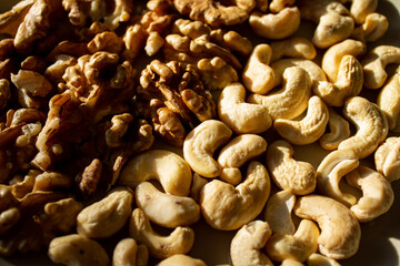 a plate filled with different types of nuts