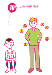 人や国の不平等のシンプルタッチイラスト10