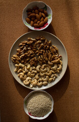 a plate filled with different types of nuts