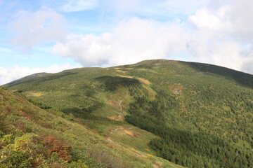 Naklejka premium 福島県の裏磐梯の西大顚から西吾妻山の登山