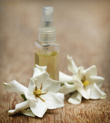 Gardenia and essence in a bottle