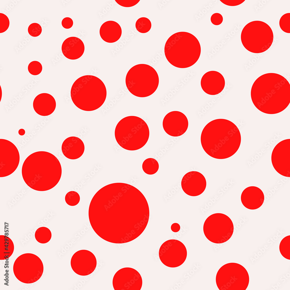 Aufkleber red circles all over the background. vector and monochrome ornament. seamless and same dots.