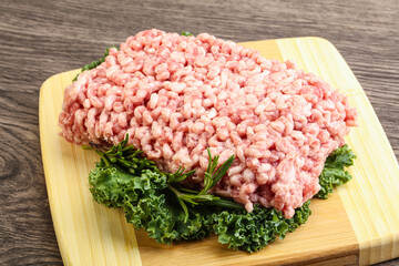 Raw pork minced meat for cooking