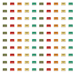 colored music cassettes for retro tape recorder pattern