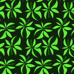 Creative seamless pattern with tropical leaves. Trendy pattern with hand drawn exotic plants. Swimwear botanical design. Jungle exotic summer print.	