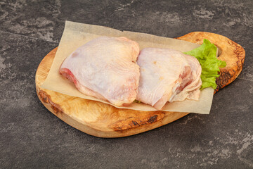 Raw chicken hip for cooking