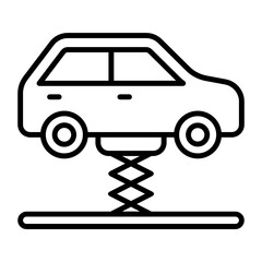 Home Garage Lifts Concept, hydraulic clear floor Vehicle lifter for home garage vector icon design, Motor Vehicle Service and automobile repair shop Symbol, Lorry spare parts Sign, auto mechanic stock