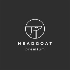 Head Goat Logo Template vector on black background
