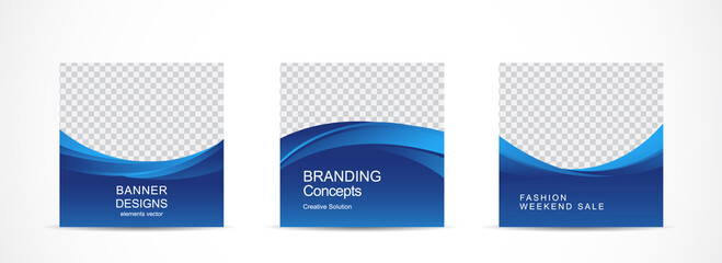 Set square banner template for social media post and web internet ads.vector illustrations.	