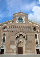 facade of the cathedral in the city of Udine in northern Italy