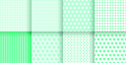 Set Abstract Seamless Pattern Black Line Doodle Geometric Figures Background Vector