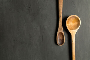 Black Background Wooden Spoon