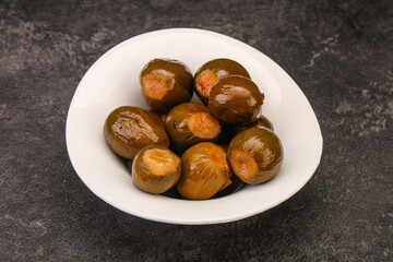 Marinated feijoa in the bowl
