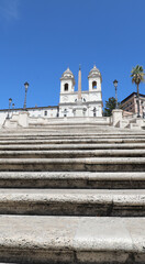 Fototapeta na wymiar Spanish Steps at Trinita dei Monti in Rome without people during the damage caused by the coronavirus