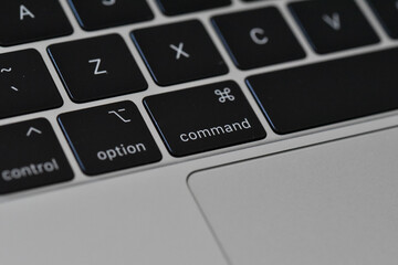 The command key of an apple keyboard