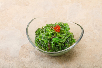 Asian traditional chukka salad in the bowl