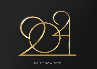 Luxury 2021 Happy New Year elegant design - illustration