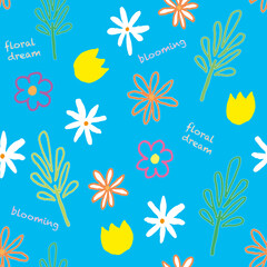 Foliage and flower Seamless Pattern 1