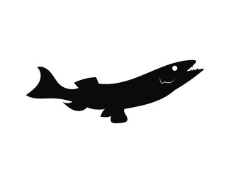 Pike flat vector icon. Fishing, sports and hunting