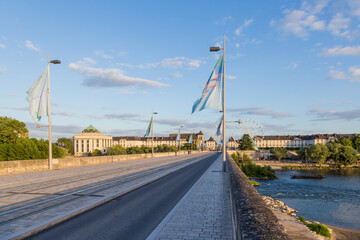Fototapeta na wymiar Tours, France. Wilson Bridge over the Loire River