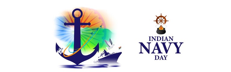 Vector illustration concept of Indian Navy Day celebration. 4 December.